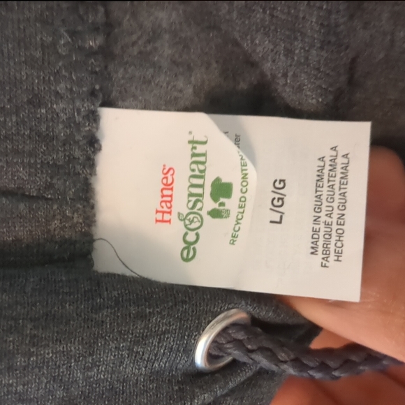 Large gray hoodie (Hanes) - Picture 3 of 3